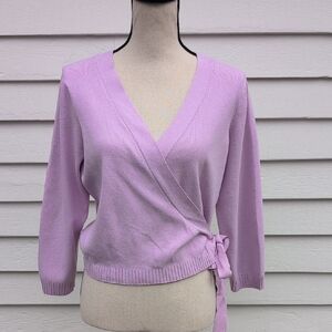 NWT Loft Lavender Wrap Sweater | Loft 3/4 Sleeve Wrap Sweater